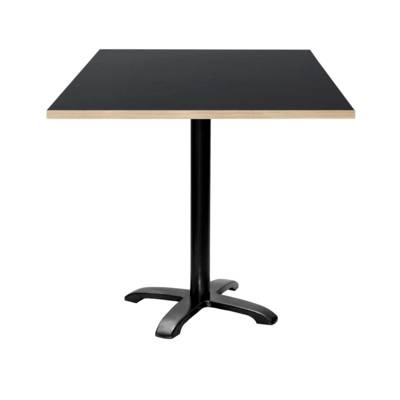 Table pied noir 70x70cm noir chant bois - intérieur - RestooTab