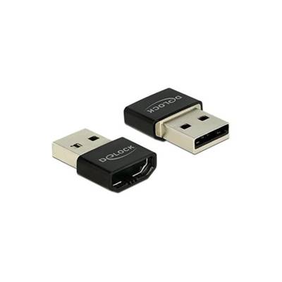 Adaptateur Prise femelle HDMI A vers fiche mâle USB A noir