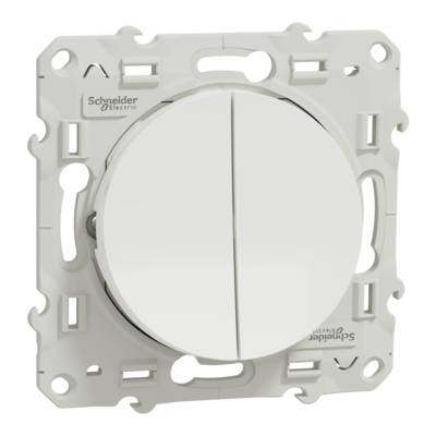 Double va-et-vient à vis blanc connexion rapide ODACE - Gedimat - SCHNEIDER ELECTRIC
