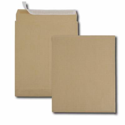Paquet de 50 sacs à soufflets kraft armé brun 340x465 130 g bande de protection