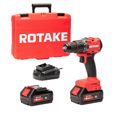 Perceuse visseuse à percussion 18V 70Nm avec 2 batteries 18V 4AH, Chargeur, Coffret - ROTAKE - D1H-40D - Maxoutil