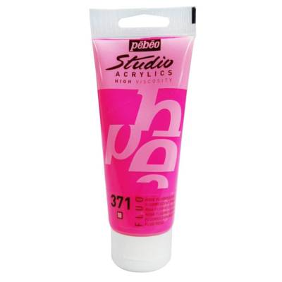 Peinture Studio Acrylique Tube Rose Fluorescent 100 ml - PÉBÉO