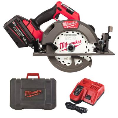 Scie circulaire 18V FUEL 190mm - MILWAUKEE - avec une batterie 12V - chargeur - coffret - 4933493492