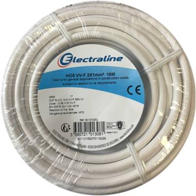 Câble domestique H05VV-F 2X1 10 m - couronne blanc - Gedimat - ELECTRALINE