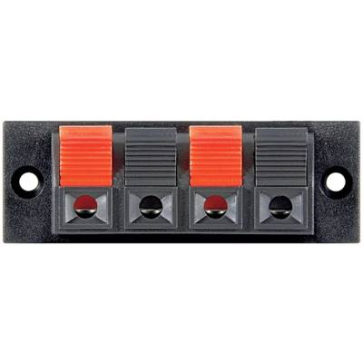 Borniers audio d'enceinte à pinces à 4 poussoirs Noir Rouge