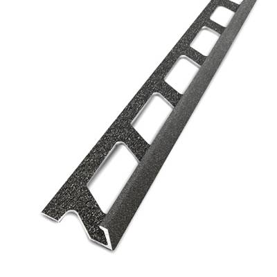 Arrêt de cornière métallique effet minéral laqué granit foncé 8mm/2.50m - Gedimat - DINAC