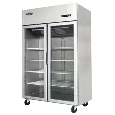 Armoire froid positif 2 portes vitrées 535×525 sur roulettes - YCF9402GR