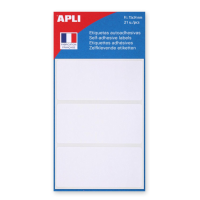Etiquettes multifonctions, 34 x75 mm, blanches - Apli-Agipa