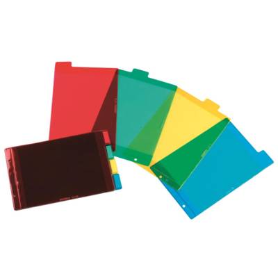 Jeu d'intercalaires en PVC 14/100e 4 onglets personnalisables pour Classeur A6