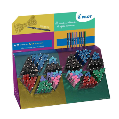 Stylo roller Hi-Tecpoint V5/V7, présentoir de 180