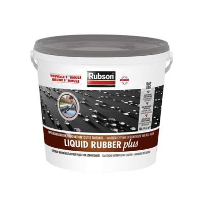 Revêtement d'étanchéité toitures liquid RUBBER PLUS noir - seau de 5l - Gedimat - RUBSON