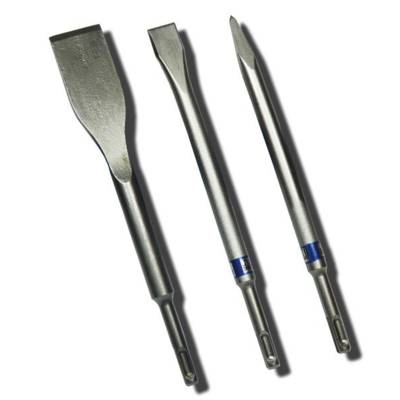 Set de 3 burins BOSCH LongLife Pointu, Plat et Bêche - SDS-Plus - 2607019159 - Maxoutil