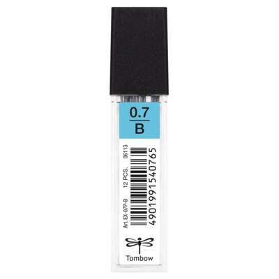 Etui de 12 Mines pour porte-mine pointe calibrée 0,7 mm dureté B - TOMBOW