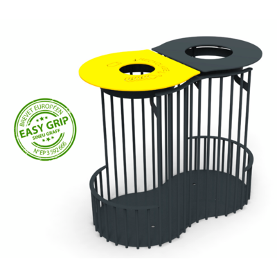 Corbeille enfant 2X 60 Litres Easy bi-flux collecte frontale