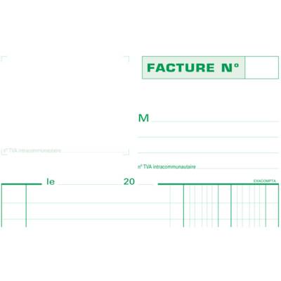 Manifold "Factures" 210 x 148 mm avec TVA 50 Feuillets Tripli