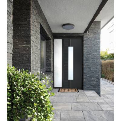 Porte d'entrée alu BORA gris dormant 56 mm - 215 x 90 cm - Gedimat - WIBAIE