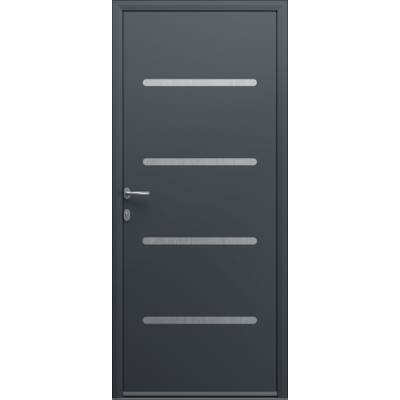 Porte d'entrée alu MANON gris/blanc dormant 63 mm - 215 x 90 cm - Gedimat - GARDEN GATE