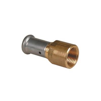 Raccord laiton à sertir HENCO droit femelle Ø20 x 1/2" - 18P-2004
