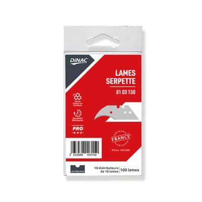 Lame serpette - boîte de 100 pièces - Gedimat - DINAC
