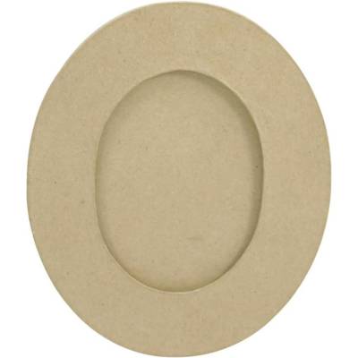Support en Papier Brun Mâché 0,8x16,5x19,5 cm, Cadre ovale S - DÉCOPATCH