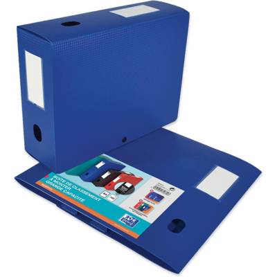 Boite Classement Polypropylène Memphis à Plat Dos 100mm 240 x 320mm  Bleu