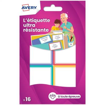 Sachet de 16 étiquettes ultra résistantes tendance Avery