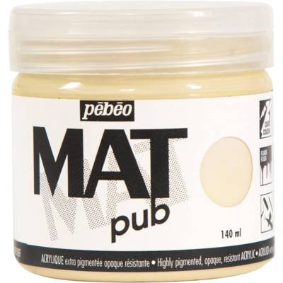Pot 140ml Peinture Acrylique MAT pub Ivoire Beige - PÉBÉO