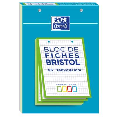 Bloc de 30 Fiches Bristol Perforées 2.0 A5 Q5/5 Bordures vertes