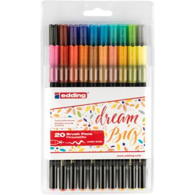 Feutre pointe pinceau 1340 Etui de 20 Assortis 1-3 mm - EDDING