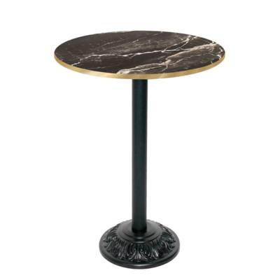 Mange-debout pied noir Ø70cm marbre royal chant laiton - intérieur - RestooTab