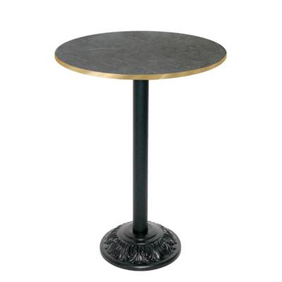 Mange-debout pied noir Ø70cm marquina chants laiton - intérieur - RestooTab