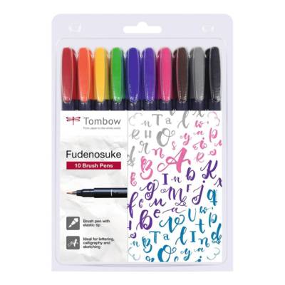 Set de 10 Feutre Dessin et Calligraphie Pointe Brush Fudenosuke Color