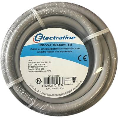 Câble domestique H05VV-F 3G2,5 5 m - Gedimat - ELECTRALINE