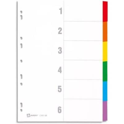 Intercalaires en carte + mylar A4+, touches assorties 6 touches neutres