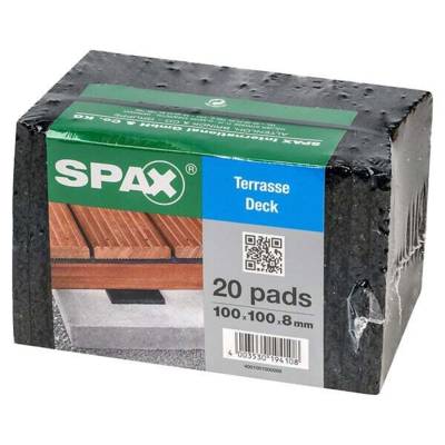 Tampon d'isolation SPAX - 100 x 100 x 8 mm - boîte de 20 pièces - Gedimat