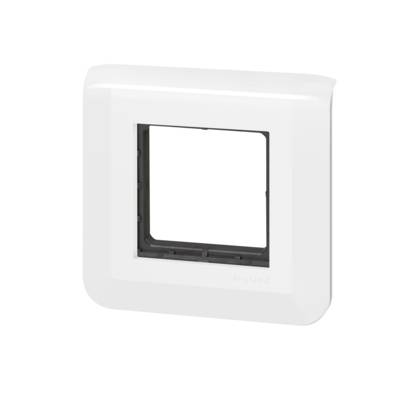 Plaque MOSAIC avec supports à vis pour 2 modules - blanc - lot de 10 pièces - Gedimat