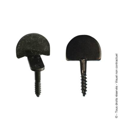 Butée 1 droite+1 coudée à visser+2 chevilles noires - Gedimat - AFBAT
