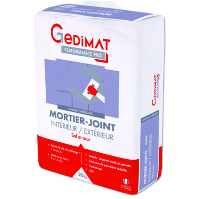 Mortier joint intérieur / extérieur - sac de 20kg - gris - GEDIMAT PERFORMANCE PRO - Gedimat