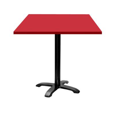 Table pied noir 70x70cm rouge - intérieur - RestooTab