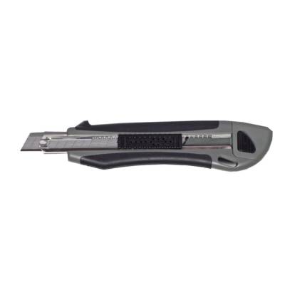 Cutter Pro Corps Caoutchouté lame 9 mm Gris