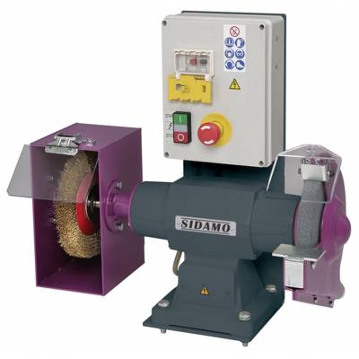 Touret meule - brosse avec frein ULTRA 200 TBT FR - D. 200 mm - 400 V tri - SIDAMO - 20113136 - Maxoutil