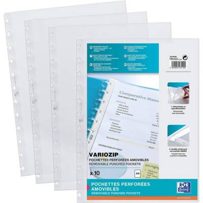 Lot de 10 pochettes amovibles polypro pour protège documents Vario Zip