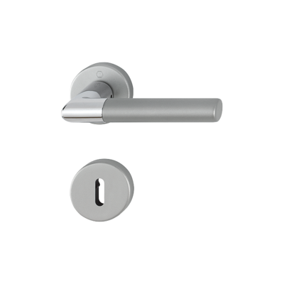 Garniture de porte HOPPE Lecce en aluminium anodisé bi-couleur - Clé en L - 3895276
