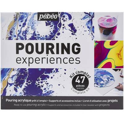 Kit Pouring Expériences 47 Pièces Peinture Acrylique Pré-mélangée Prête à l'Emploi