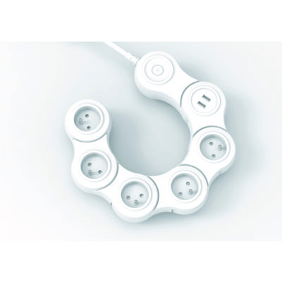 Bloc 5 prises articulées avec 2 USB - Gedimat - OPTEX