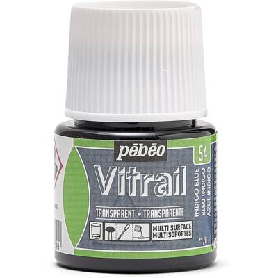Flacon 45ml Peinture Vitrail Transparente BLEU INDIGO - PÉBÉO