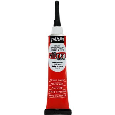 Tube 20ml Peinture acrylique Vitrea 160 Relief brillant ROUGE PIMENT - PÉBÉO