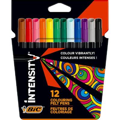 Feutres Intensity Up. 0,8 mm, Etui Carton de 12 couleurs assorties - BIC