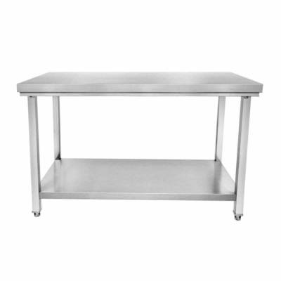 Table inox - Largeur L (L=1210-1610mm) - Avec étagère basse - STTF147
