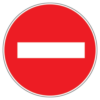 Panneau polystyrène choc Sens interdit - ISO 7001 - Ø 300 mm - NOVAP - 4060101 - Maxoutil